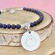 pulsera lapislazuli y medalla plata